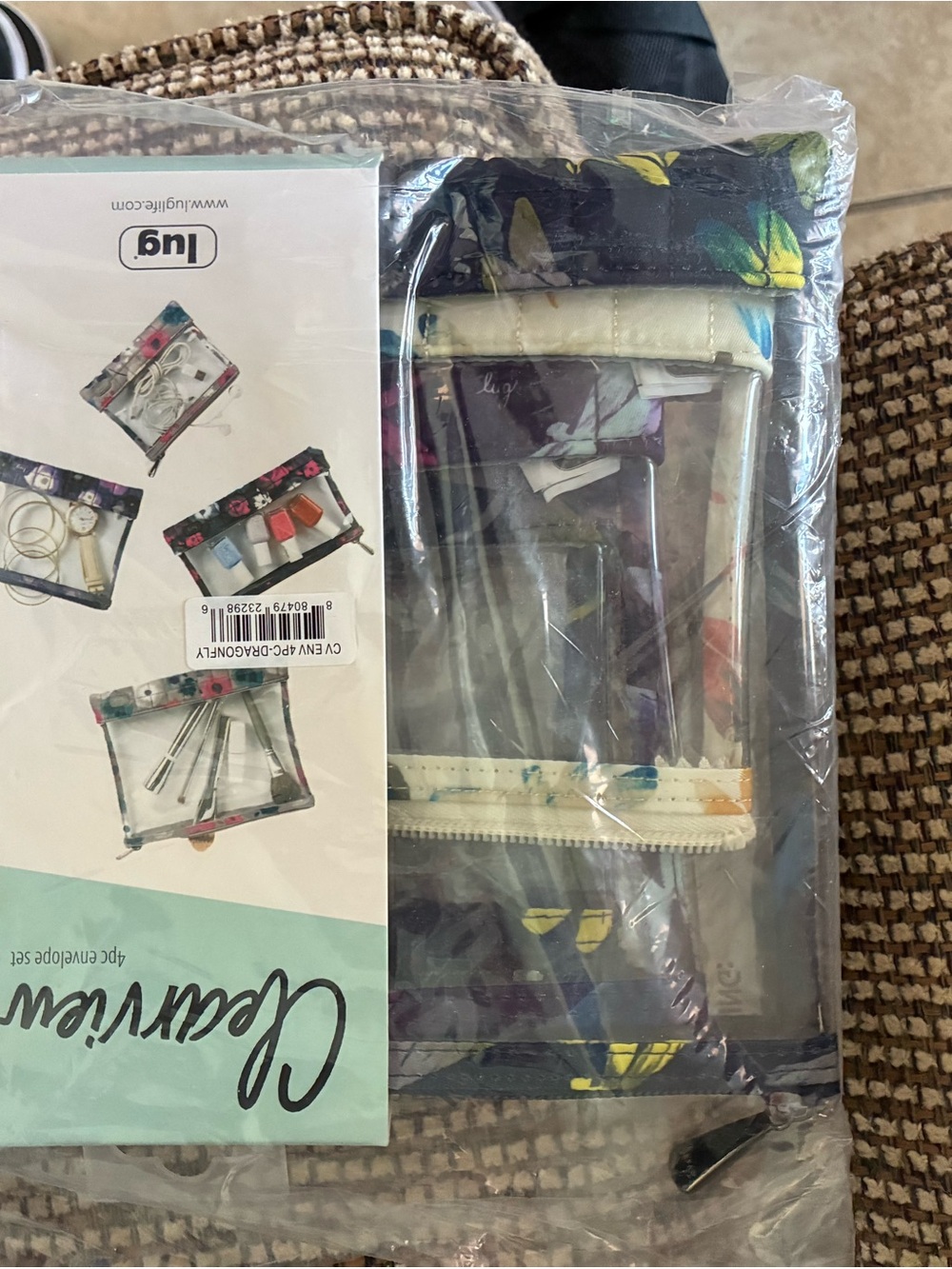 Baggallini Floral Navy Clear Travel Organizer and miscellaneous items